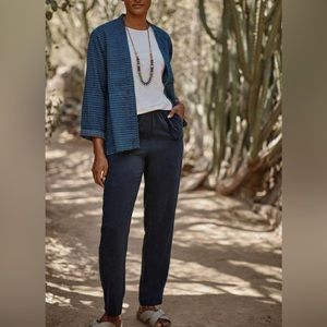 Pure Jill Sand-Washed Woven Soft True Navy Tapered Pants Size XLP NWT